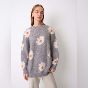 W.awake JODIE Oversized Mohair Floral Sweater